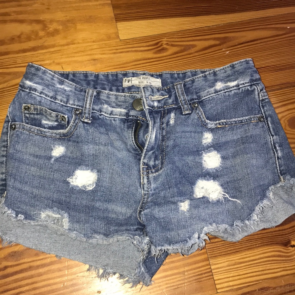 Free people distressed denim shorts